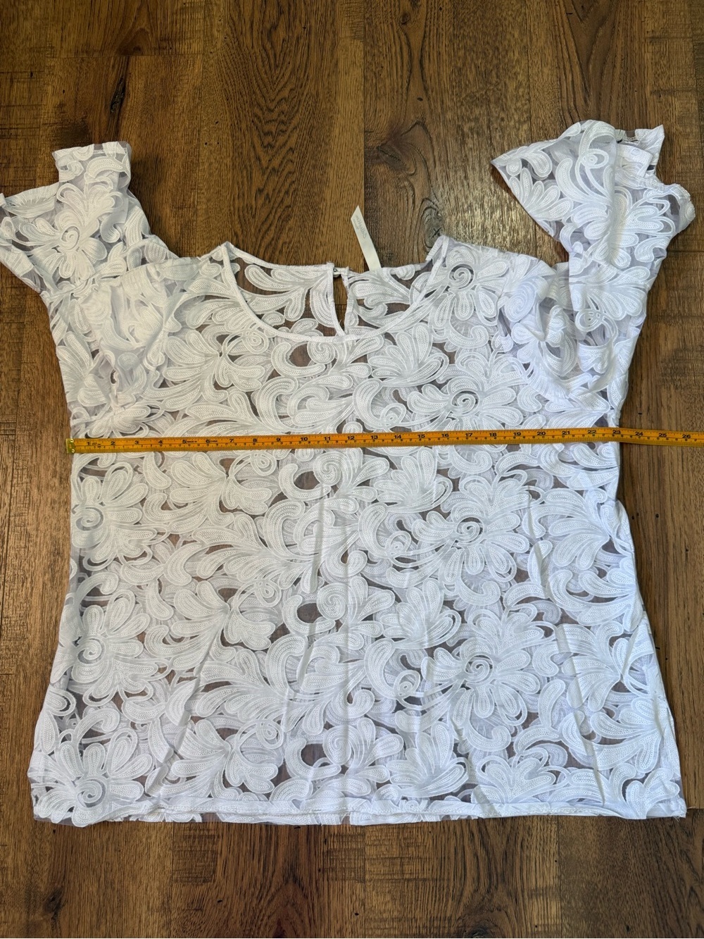 NY Collection Women’s Elegant White Lace Women Top Size 2XL